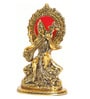 Gold Plated Metal Maa Saraswati Playing Veena Idol Showpiece (22.5 cm)