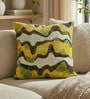 Gold Polyester Abstract 16x16 inches Cushion Cover