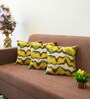 Gold Polyester Abstract 16x16 inches Cushion Covers Set of 3