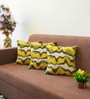 Gold Polyester Abstract 18x18 inches Cushion Covers Set of 3