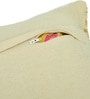 Yellow Polyester Floral 16x16 inches Cushion Covers Set of 3