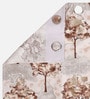 Gold Polyester Floral Light Filtering Eyelet 7 Feet Door Curtains (2 Pc)