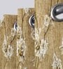 Gold Polyester Floral 7Ft Semisheer Eyelet Door Curtain (1 Pc)