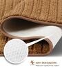 Gold Polyester Machine Made 85x55 cm Bath Mat