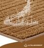 Gold Polyester Machine Made 85x55 cm Bath Mat