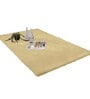 Gold Solid Polyester 3 ft x 5 ft Machine Made Carpet