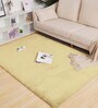Gold Solid Polyester 4 ft x 6 ft Machine Made Carpet