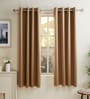Gold Polyester Solid 5ft Blackout Eyelet Window Curtain (2 Pc)