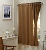 Gold Polyester Solid 5ft Blackout Eyelet Window Curtain (2 Pc)