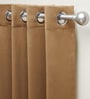 Gold Polyester Solid 5ft Blackout Eyelet Window Curtain (2 Pc)