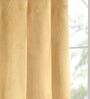 Gold Polyester Solid 7 ft Light Filtering Eyelet (Set of 2) Door Curtains