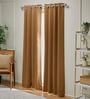 Gold Polyester Solid 7ft Blackout Eyelet Door Curtain (1 Pc)