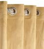 Gold Polyester Solid 9 ft Light Filtering Eyelet Door Curtain