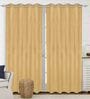 Gold Polyester Solid 9 ft Light Filtering Eyelet Door Curtain