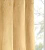 Gold Polyester Solid 9 ft Light Filtering Eyelet Door Curtain