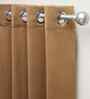 Gold Polyester Solid 9ft Blackout Eyelet Door Curtain (1 Pc)