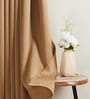 Gold Polyester Solid 9ft Blackout Eyelet Door Curtain (2 Pc)