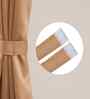 Gold Polyester Solid 9ft Blackout Eyelet Door Curtain (2 Pc)