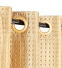 Gold Polyester Solid Light Filtering Eyelet 9 Feet Door Curtain