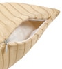 Gold Polyester Striped 16x16 inches Cushion Cover Set of 5