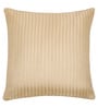 Gold Polyester Striped 16x16 inches Cushion Cover Set of 5