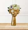 Gold Polyresin Lady Flower Pot Showpiece