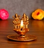 Gold Polyresin Laxmi & Lord Ganesha Idol