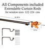 Gold Powder Coated Iron Curtain Rod (48 to 88 Inches) With Bracket