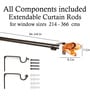 Gold Powder Coated  Iron Curtain Rod (84 to 144 Inches) With Bracket