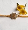 Gold Premium Ik Onkar Handmade Rakhi With Anchor Non-Bleeding Cotton Thread