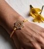 Gold Premium Ik Onkar Handmade Rakhi With Anchor Non-Bleeding Cotton Thread