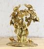 Gold Radha Krishna Standing Under Tree Showpiece