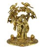 Gold Radha Krishna Standing Under Tree Showpiece