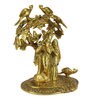 Gold Radha Krishna Standing Under Tree Showpiece