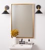Gold Rectangular  Aluminium Mirror