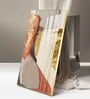 Gold-Red Abstraction Glass Finish Vertical Wall Art