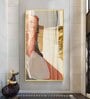 Gold-Red Abstraction Glass Finish Vertical Wall Art