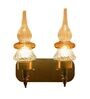 Elvis Black and Gold Metal and Glass Wall Sconces