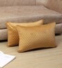 Gold Satin Solid 18x12 inches Cushion Covers (Pack of 2)