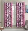 Purple Traditional Polyester 5 Ft Semisheer Eyelet Window Curtains (Set of 2)