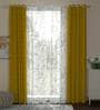 Gold Polyester Traditional 7ft Semisheer Eyelet 4 Pcs Door Curtains
