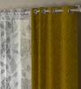 Gold Traditional Polyester 7 Ft Semisheer Eyelet Door Curtains (Set of 4)