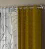 Gold Polyester Traditional 7ft Semisheer Eyelet 4 Pcs Door Curtains