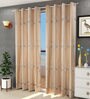 Gold Semisheer Satin 9 feet Eyelet Long Door Curtains