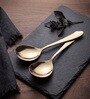 Set of 2 Gold Serving Spoons