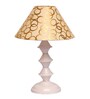 Beige & Gold Shade Table Lamp With Metal Base