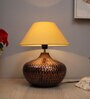 Gold Shade Table Lamp With Metal Base