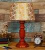 Fangio Gold Fabric Shade Night Lamp With Wood Base