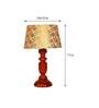 Fangio Gold Fabric Shade Night Lamp With Wood Base