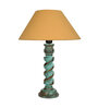 Gold Shade Table Lamp With Wooden Base